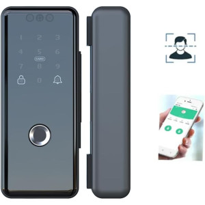 Smart Glass Door Lock: Keyless 3D Face & Fingerprint Security Solution