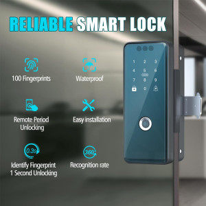 Smart Glass Door Lock: Keyless 3D Face & Fingerprint Security Solution