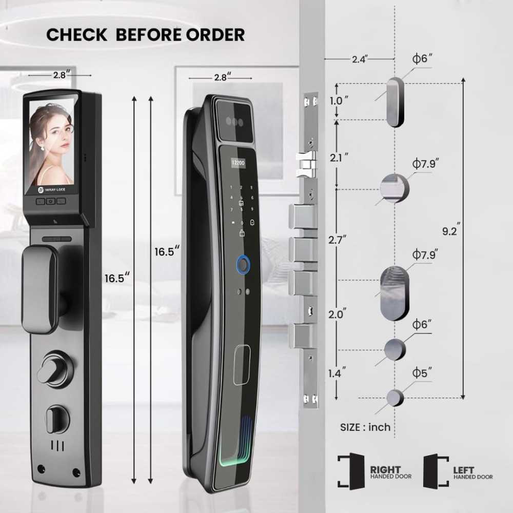 Advanced 3D Face Recognition Smart Door Lock with WiFi & Camera