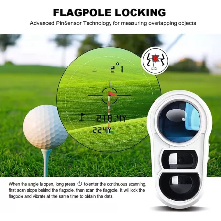Golf Télémètre avec Pente, Vibration et Batterie Rechargeable