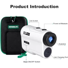 Télémètre Golf REVASRI 1000YDS: Précision Laser, Pente, Vibration, Batterie Rechargeable - Jeu Amélioré!