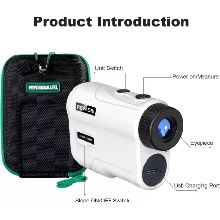Télémètre Golf REVASRI 1000YDS: Précision Laser, Pente, Vibration, Batterie Rechargeable - Jeu Amélioré!