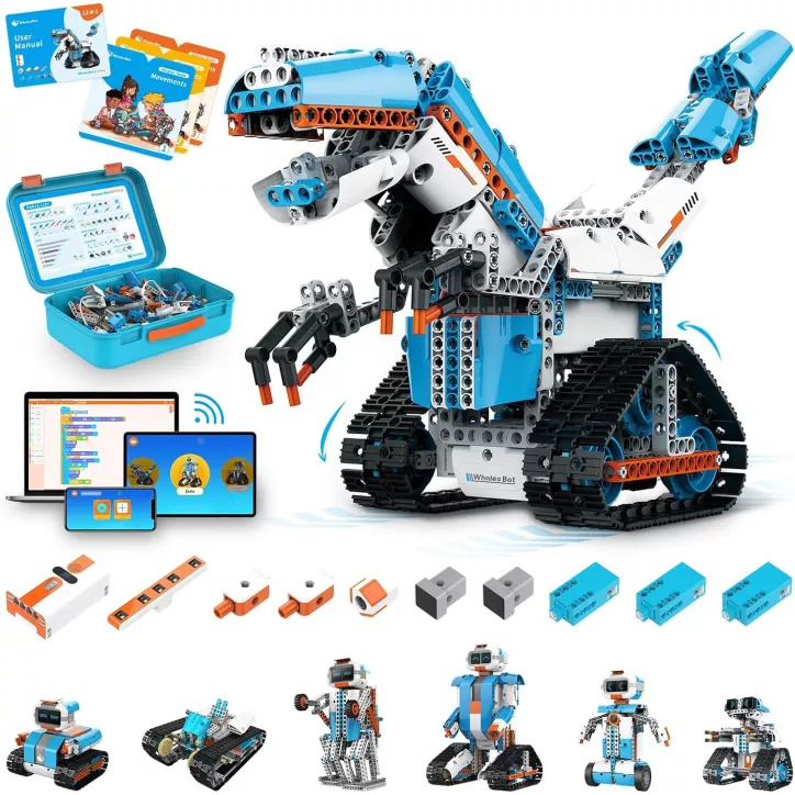 WhalesBot E7 Pro : Robot STEM 12-en-1 pour Enfants - Apprends à Coder en Tamusant !