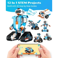 WhalesBot E7 Pro : Robot STEM 12-en-1 pour Enfants - Apprends à Coder en Tamusant !