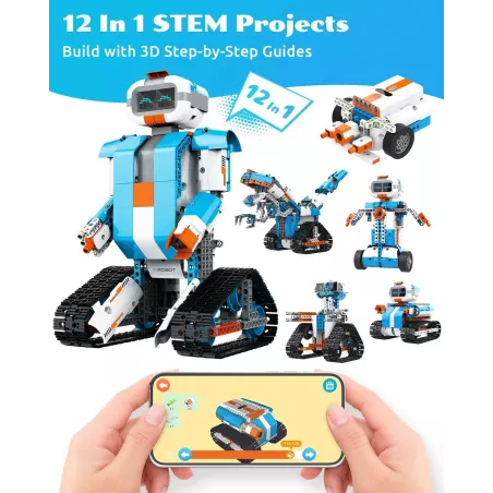 WhalesBot E7 Pro : Robot STEM 12-en-1 pour Enfants - Apprends à Coder en Tamusant !