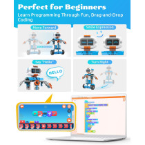WhalesBot E7 Pro 12-in-1 STEM Coding Robot Kit for Kids Ages 8-12
