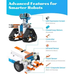 Kit Robot Educatif WhalesBot E7 Pro 12-en-1 pour Enfants
