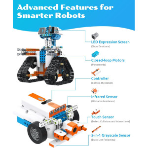 WhalesBot E7 Pro 12-in-1 STEM Coding Robot Kit for Kids Ages 8-12