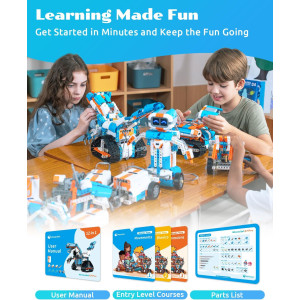 WhalesBot E7 Pro 12-in-1 STEM Coding Robot Kit for Kids Ages 8-12
