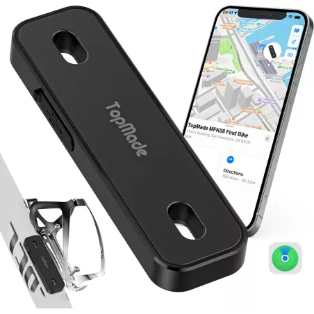 Traceur Vélo TopMade Find My: Sécurité GPS Apple, Rechargeable, Antivol – Roulez lesprit tranquille!