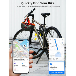 TopMade Bike Tracker: Global GPS Finder for Apple Devices, Waterproof