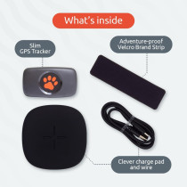 Dog GPS Tracker - No Subscription Fees | Black Pet Locator Device