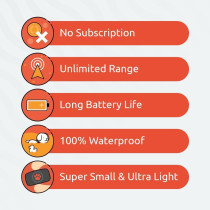 Dog GPS Tracker - No Subscription Fees | Black Pet Locator Device