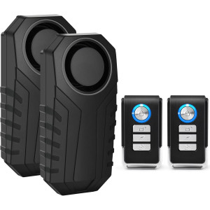 Secure Your Ride: 2Pcs Wireless Bike Alarms with 113dB Sound & IP65