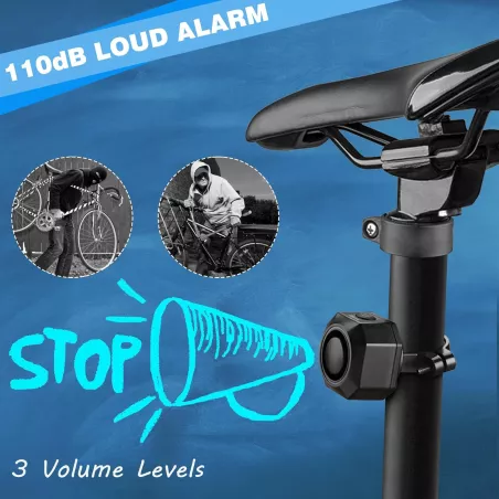 Alarme Vélo Anti-Vol WSDCAM: Sécurité Maximale avec Télécommande, Rechargeable USB 110dB
