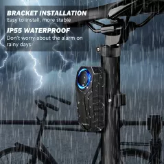 Alarme de vélo anti-vol WSDCAM 113dB avec télécommande étanche