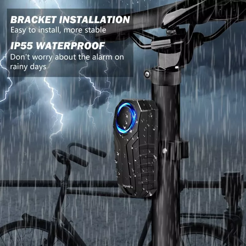 Alarme de vélo anti-vol WSDCAM 113dB avec télécommande étanche