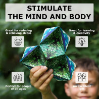 SHASHIBO Shape Shifting Box: Transforming STEM Fidget Cube - Blue Planet
