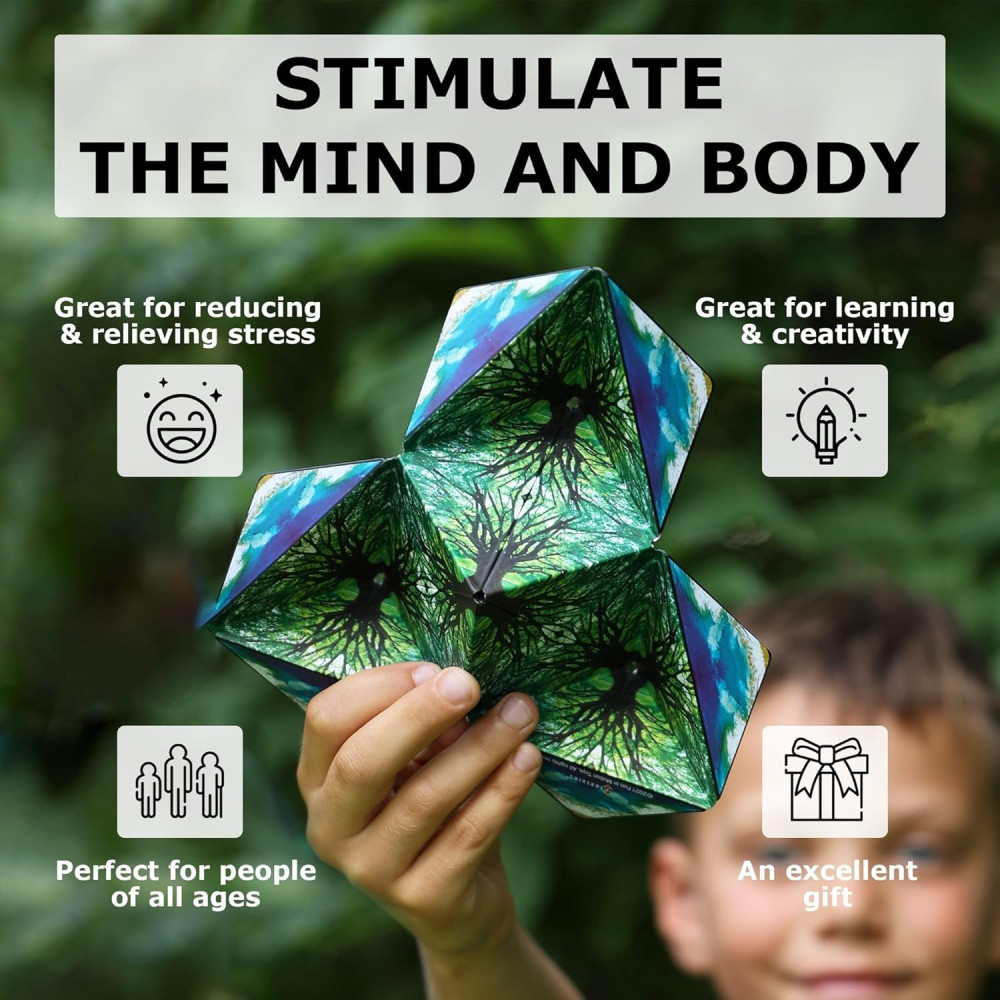SHASHIBO Shape Shifting Box: Transforming STEM Fidget Cube - Blue Planet SHASHIBO Shape Shifting Box: Transforming STEM Fidget Cube - Blue Planet