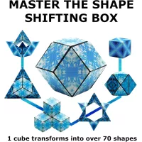 Shashibo: Cube Magique Transformable - Plus de 70 Formes! Anti-Stress & Éducatif (Planète Bleue)