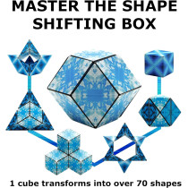 SHASHIBO Shape Shifting Box: Transforming STEM Fidget Cube - Blue Planet