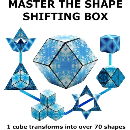 Shashibo: Cube Magique Transformable - Plus de 70 Formes! Anti-Stress & Éducatif (Planète Bleue)