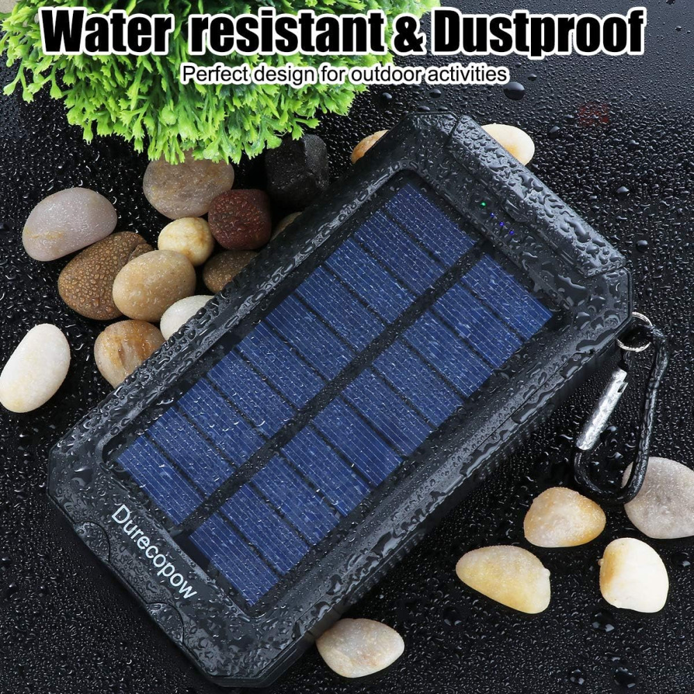 20000mAh Solar Charger Power Bank - Waterproof Portable Battery Pack 20000mAh Solar Charger Power Bank - Waterproof Portable Battery Pack