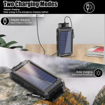 20000mAh Solar Charger Power Bank - Waterproof Portable Battery Pack