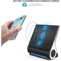 Azpen Dockall D108: 3-in-1 Wireless Charger & Bluetooth Speaker Station