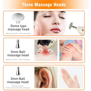 Rechargeable Electronic Acupuncture Pen with 3 Massage Heads