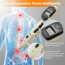 Rechargeable Electronic Acupuncture Pen with 3 Massage Heads