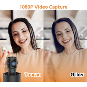 TOUCAN 360° Video Conference Camera - 1080p HD, AI Tracking, Multi-Platform