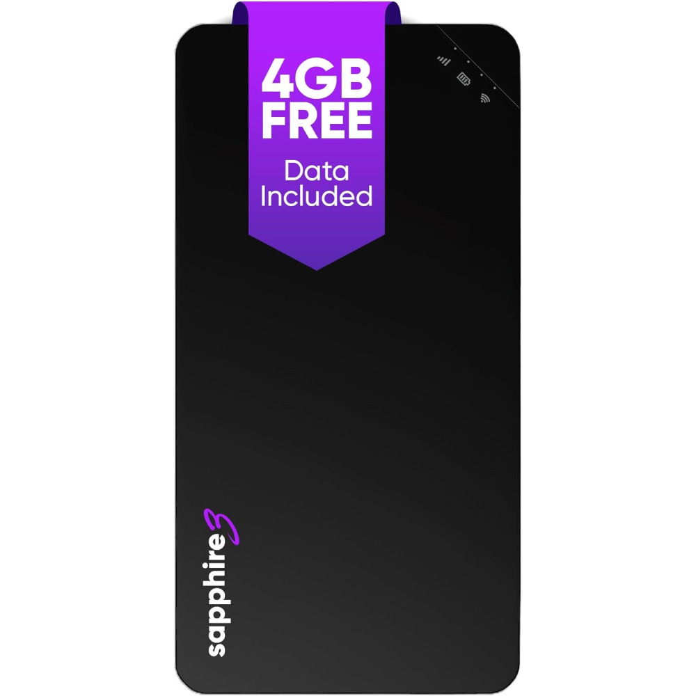 Sapphire 3 Portable WiFi Hotspot: Global 4GB Data, 18-Hour Battery Sapphire 3 Portable WiFi Hotspot: Global 4GB Data, 18-Hour Battery