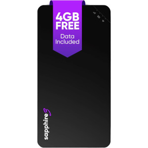 Sapphire 3 Portable WiFi Hotspot: Global 4GB Data, 18-Hour Battery