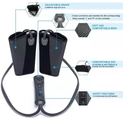 CINCOM Masseur de Jambes à Compression dAir : Soulagement Douleur, Circulation Améliorée, 2 Modes & 3 Intensités