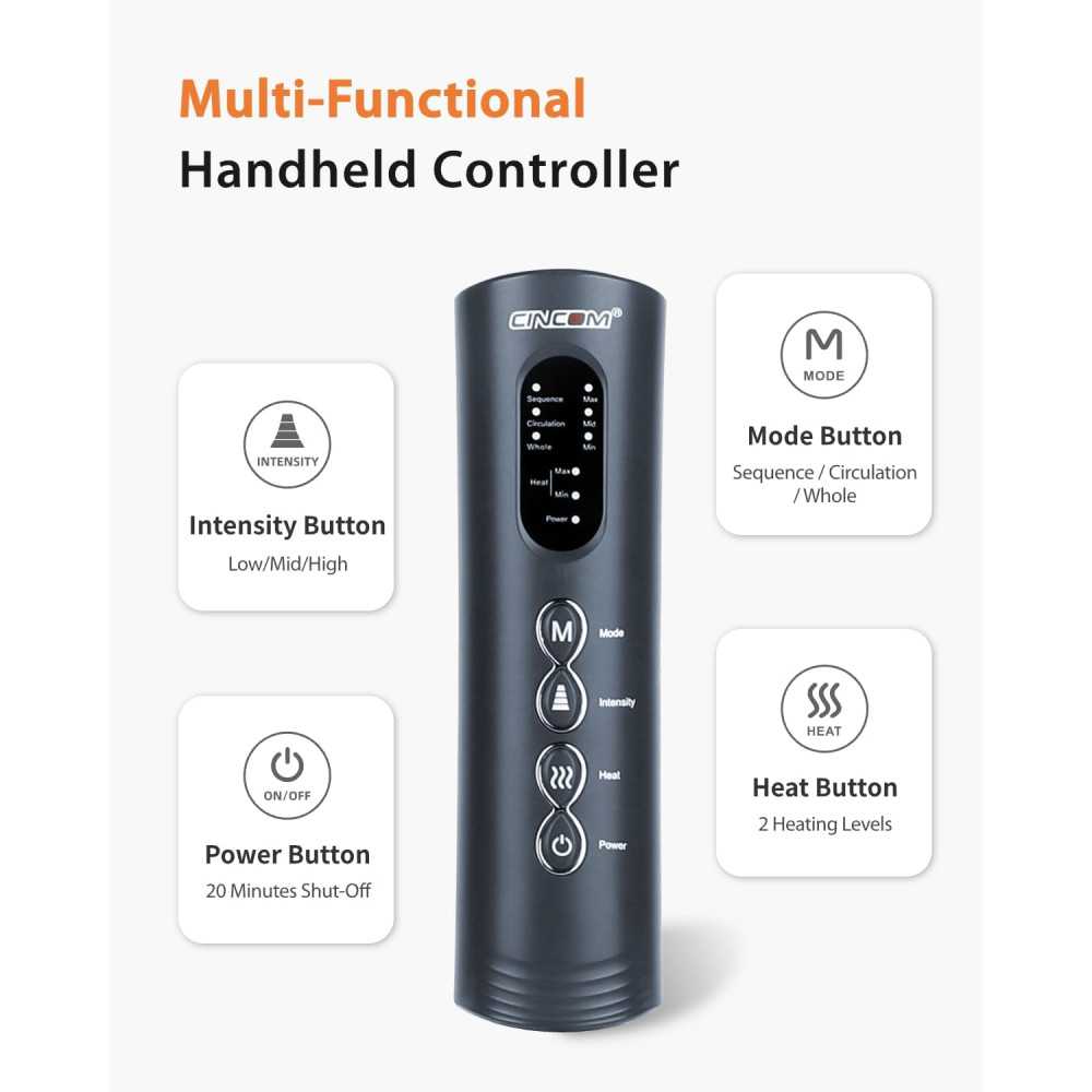 Massager de Jambes CINCOM : Chaleur et Compression pour Soulagement Massager de Jambes CINCOM : Chaleur et Compression pour Soulagement