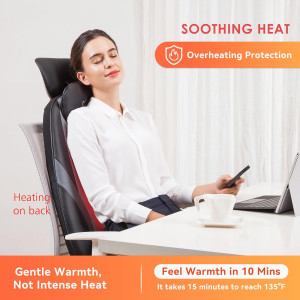 Snailax Shiatsu Massage Cushion with Heat - Ultimate Back Relief