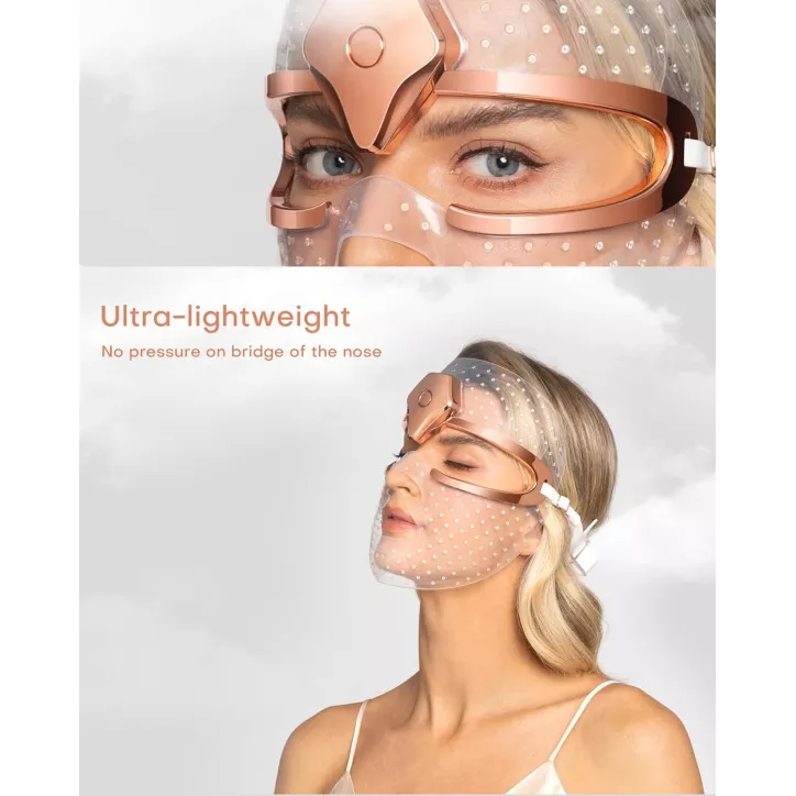 NEWKEY Masque LED Thérapie Rouge & Bleue : Anti-Âge, Anti-Acné, Sans Fil – Soin Visage 10 Minutes