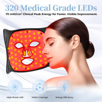 Masque LED Thérapie Rouge - Rides, Acné et Rajeunissement