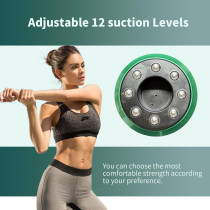 Ascily Rechargeable Cellulite Massager & Cupping Tool - Cordless Green Scraping Massage Stick for Daily Use
