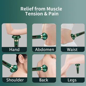 Ascily Cellulite Massager: Rechargeable Cupping & Scraping Tool (Green)