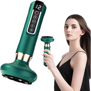Ascily Cellulite Massager: Rechargeable Cupping & Scraping Tool (Green)