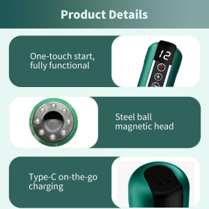 Ascily Cellulite Massager: Rechargeable Cupping & Scraping Tool (Green)