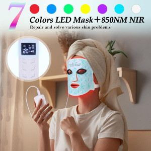 7+1 Colors LED Face Mask — Red light therapy for anti-aging & skincare, portable and rechargeable!