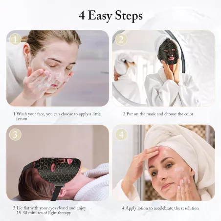 Portable 7-Mode LED Red Light Therapy Mask — Remote control, anti-aging, near-infrared 850nm wavelength!