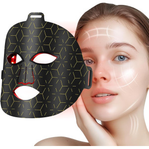Portable 7-Mode LED Red Light Therapy Mask — Remote control, anti-aging, near-infrared 850nm wavelength!
