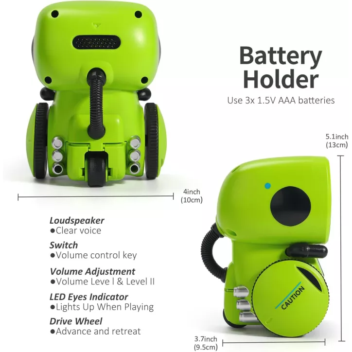 Robot Intelligent GILOBABY: Danse, Chante & Enregistre! Cadeau Idéal 3+ (Vert)