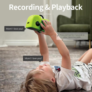 GILOBABY Smart Talking Robot — Voice control, dancing, singing & recording, perfect gift for kids 3+ in green!