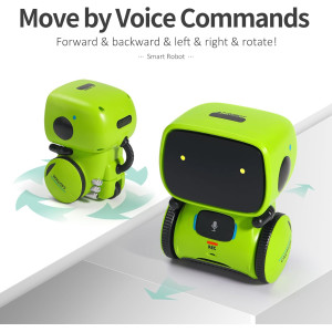 GILOBABY Smart Talking Robot — Voice control, dancing, singing & recording, perfect gift for kids 3+ in green!