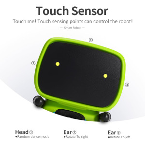 GILOBABY Smart Talking Robot — Voice control, dancing, singing & recording, perfect gift for kids 3+ in green!